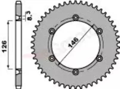 Bakre kedjehjul i stål PBR 805 50Z storlek 428 JTR805-50 - 80550F