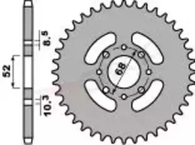 Bakre kedjehjul i stål PBR 801 51Z storlek 420 JTR801-51 - 80151F
