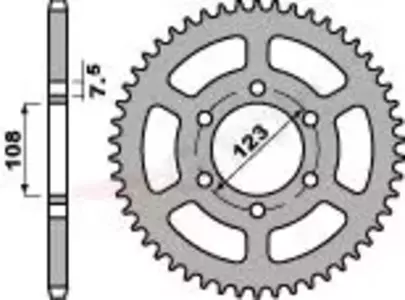 Bageste tandhjul, stål PBR 707 49Z størrelse 428 JTR696-49 - 70749C45