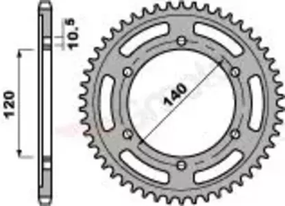 Zadní ocelové řetězové kolo PBR 498 46Z velikost 530 JTR499-46 - 49846C45