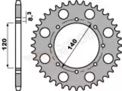 Bakre kedjehjul i stål PBR 491 38Z storlek 520 JTR487-38 - 49138C45