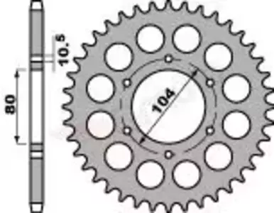 PBR 488 44Z bageste tandhjul i stål, størrelse 530 JTR488-44 - 48844C45
