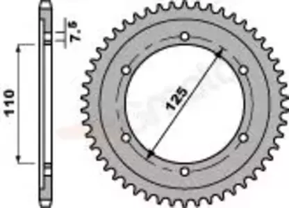 PBR 485 46Z bakre kedjehjul i stål storlek 428 JTR485-46 - 48546F