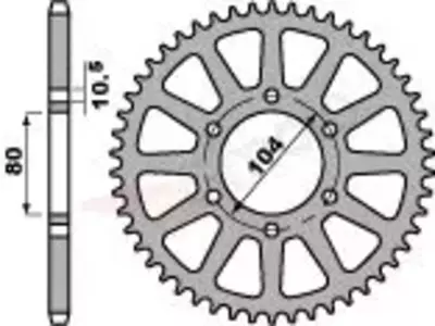 PBR 478 43Z oceľové zadné reťazové koleso veľkosti 520 JTR478-43 - 47843C45