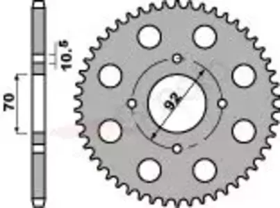 Bakre kedjehjul i stål PBR 476 44Z storlek 530 JTR476-44 - 47644C45