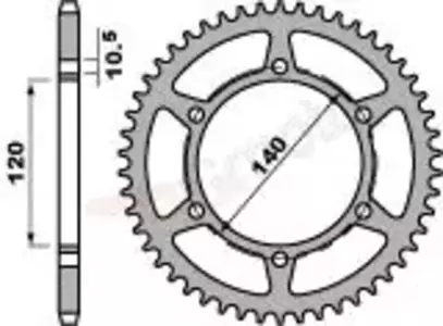 PBR 475 44Z oceľové zadné reťazové koleso veľkosti 520 JTR1490-44 - 47544C45