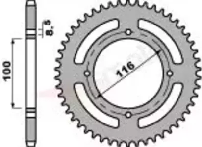 Bakre kedjehjul i stål PBR 467 49Z storlek 420 JTR461-49 - 46749C45