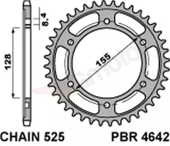 PBR 4642 Hærdet 38Z stål baghjul størrelse 525 JTR893-38 - 464238C45T