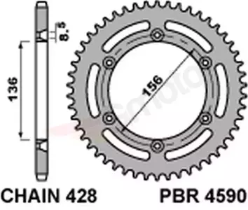 Zadní ocelové řetězové kolo PBR 4590 59Z velikost 428 Husqvarna TE 125 - 459059C45