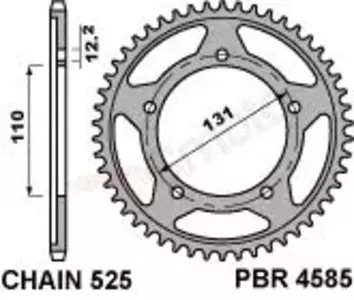 Bakre kedjehjul i stål PBR 4585 45Z storlek 525 JTR7-45 - 458545C45