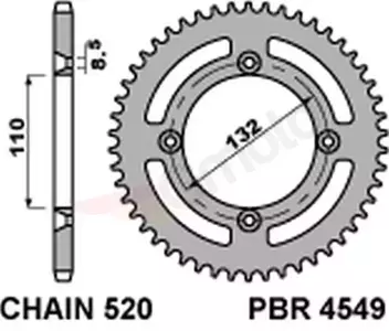 Bakre stålkedjehjul PBR 4549 48Z storlek 520 - 454948C45