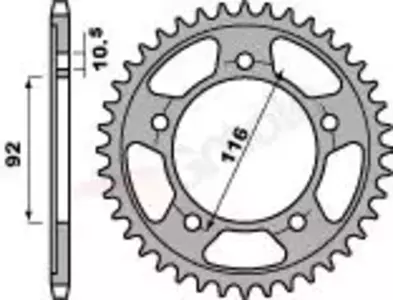 Bakre kedjehjul i stål PBR 4542 41Z storlek 530 JTR1493-41 - 454241C45