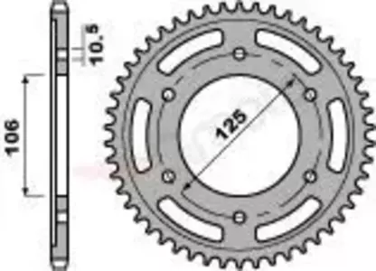 Bakre kedjehjul i stål PBR 4529 50Z storlek 525 JTR2014-50-1
