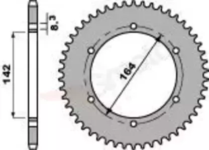 Bakre kedjehjul i stål PBR 4525 52Z storlek 428 JTR1067-52 - 452552C45