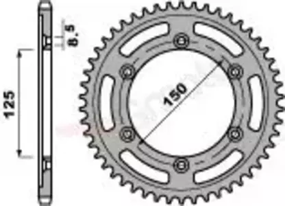 Bakre kedjehjul i stål PBR 4507 40Z storlek 520 JTR897-40 - 450740C45
