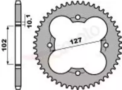 Задно стоманено зъбно колело PBR 4480 37Z размер 520 JTR1480-37 - 448037C45