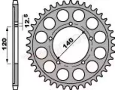 Bakre kedjehjul i stål PBR 4459 40Z storlek 530 JTR1797-40-1