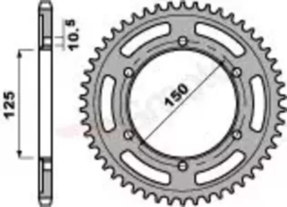 Bageste tandhjul i stål PBR 4454 42Z størrelse 525 JTR899-42 - 445442C45