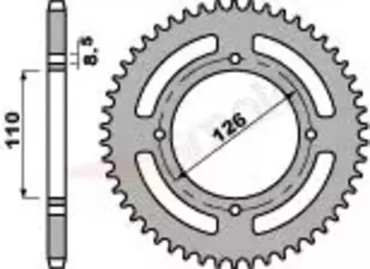 Bakre kedjehjul i stål PBR 4418 46Z storlek 420 JTR1465-46 - 441846C45