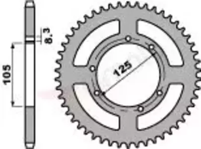 Zadní ocelové řetězové kolo PBR 4413 60Z velikost 428 JTR1134-60 - 441360C45