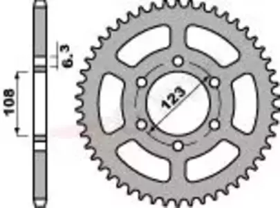 Bakre kedjehjul i stål PBR 4412 65Z storlek 420 JTR1133-65