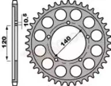 Bakre kedjehjul i stål PBR 4409 46Z storlek 530 JTR1800-46-1