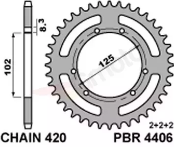 Zadné ozubené koleso oceľ PBR 4406 53Z veľkosť 420 JTR1132-53 - 440653F