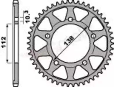Bakre kedjehjul i stål PBR 4383 48Z storlek 532 JTR1873-48 - 438348C45