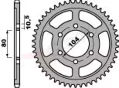 Bakre kedjehjul i stål PBR 4359 43Z storlek 525 JTR1489-43 - 435943C45