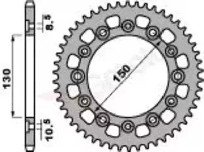 Bakre kedjehjul i stål PBR 4309 43Z storlek 520 JTR245/3-43 - 430943C45