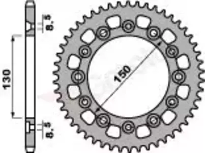 Bakre kedjehjul stål PBR 4308 40Z storlek 520 JTR245/2-40 - 430840C45