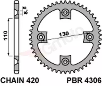 Ocelové zadní řetězové kolo PBR 4306 55Z velikost 420 JTR215-55 - 430655C45
