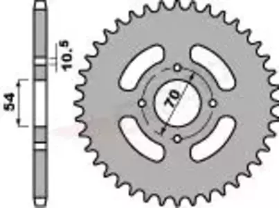 Zadní řetězové kolo, ocel PBR 4304 42Z velikost 428 JTR1206-42 - 430442C45