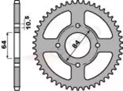 Bakre kedjehjul i stål PBR 4302 39Z storlek 520 JTR1826-39 - 430239C45