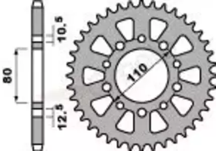 PBR 334 45Z bageste tandhjul i stål, størrelse 530 JTR1334-45 - 33445C45