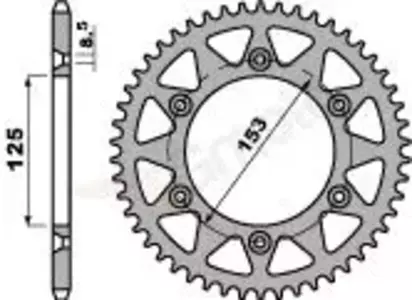 Oceľové zadné reťazové koleso PBR 289 43Z veľkosť 520 JTR210-43 - 28943C45