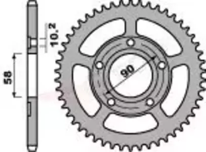 PBR 281 45Z oceľové zadné reťazové koleso veľkosti 520 JTR604-45 - 28145C45