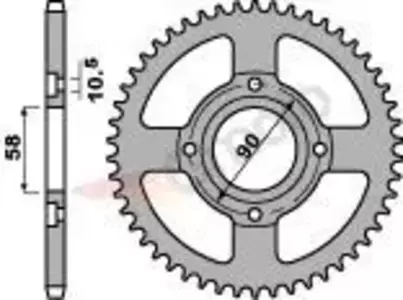 Bakre kedjehjul i stål PBR 279 45Z storlek 520 JTR273-45 - 27945C45