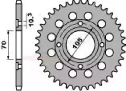 Bakre kedjehjul i stål PBR 278 38Z storlek 530 JTR278-38 - 27838C45