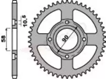 Zadné reťazové koleso, oceľové PBR 269 35Z veľkosť 428 JTR269-45 - 26935C45
