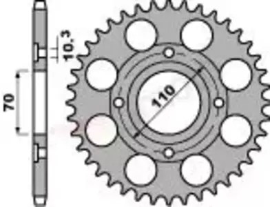 PBR 246 41Z bageste tandhjul i stål størrelse 530 JTR246-41 - 24641C45