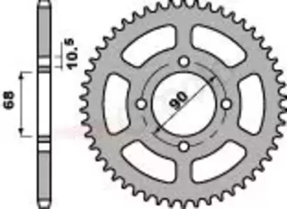 Zadní řetězové kolo, ocel PBR 243 53Z velikost 428 JTR241-53 - 24353F