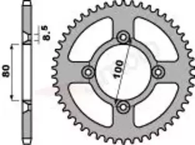 PBR 238 36Z bakre kedjehjul i stål storlek 420 JTR1214-36 - 23836F
