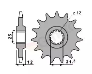 Pignone anteriore in acciaio PBR 823 12Z misura 520 JTF823-12 - 8231218NC
