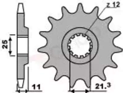 Forreste tandhjul i stål PBR 727 12Z størrelse 520 JTF824-12-1