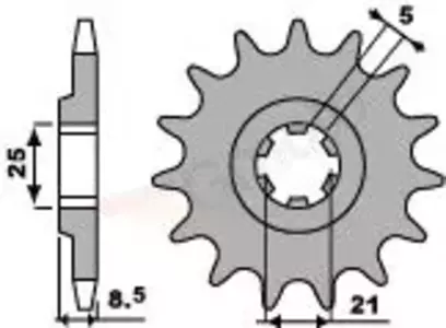 Främre kedjehjul stål PBR 725 15Z storlek 520 + borrningar - 7251518NC O