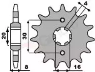 Pignone anteriore in acciaio PBR 718 13Z misura 520 JTF718-13 - 7181318NC