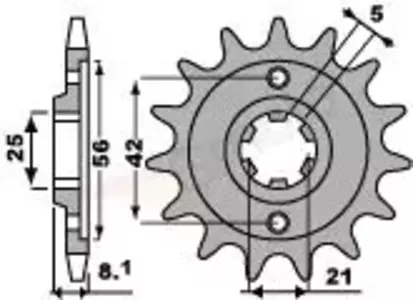 Främre kedjehjul i stål PBR 581 14Z storlek 520 - 5811418NC