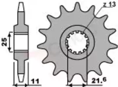 Främre kedjehjul i stål PBR 580 16Z storlek 530 JTF580-16 - 5801618NC