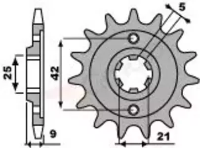 Främre kedjehjul i stål PBR 576 19Z storlek 428 JTF576-19 - 5761918NC